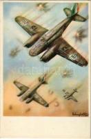 Aeroplani Caproni S.A. Milano (Italia) / Olasz repülőgépgyártó cég reklám / Italian aircraft manufacturer advertisement s: Rabagliati