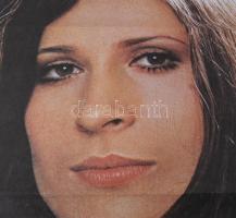 cca 1970-75 Koncz Zsuzsa plakát, papír, jelzés nélkül, Globus Nyomda, hajtásnyomokkal, lapszéli apró...