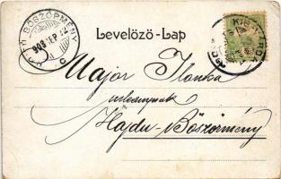 1903 Héber nyelvű zsidó újévi üdvözlőlap, Judaika. S. Schottlaender / Jewish New Year greeting art p...