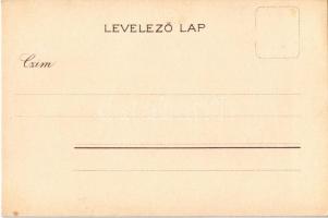 Száz liba (pardon) leány egy sorba, Mennek a templomba... humoros művészlap / Hungarian humorous art...