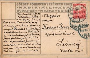 1918 Szabadságoltak vonatán. József főherceg vezérezredes Hadikiállítása Budapest-Margitsziget / WWI...