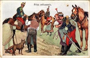 Friss erőszerzés / K.u.K. Officers, hussars. B. K. W. I. 469-6. s: Schönpflug (felületi sérülés / surface damage)