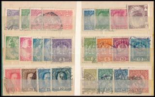 Ausztria 1910-1917 49 db klf bélyeg kétoldalas kis berakólapon (Mi EUR 230.-)