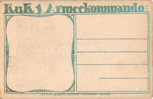 Karneval 1918. K.u.K. 1. Armeekommando / WWI Austro-Hungarian K.u.K. military art postcard, carnival...