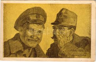 1918 Ruszki "Béke lesz!" Béke Lapok / Ruski es wird Friede / WWI Austro-Hungarian K.u.K. military art postcard, peace propaganda s: Lázár Oszkár (apró szakadás / tiny tear)