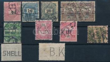 10 db klf céglyukasztásos bélyeg stecklapon (Lente 1.500 p)