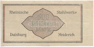 Német Birodalom / Weimari Köztársaság / Duisburg-Meidreich 1923. "Die Rheinischen Stahlwerke A....