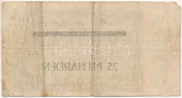 Német Birodalom / Weimari Köztársaság / Duisburg 1923. 25.000.000.000M felülbélyegezve 10.000.000M-á...