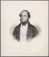 1840 Gabriel Decker (1821-1855): Portré (cím nélkül). Litográfia, papír, jelzett a nyomaton, lapméret: 30,5x26 cm