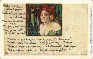 1898 Carneval XVII/10. Art Nouveau lady art postcard. Wiener Künstler-Postkarte. Druck und Verlag Philipp &amp; Kramer s: Hampel (r)