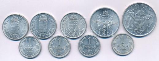 1941-1944. 1P Al (4xklf, közte:1943. 1P) + 1941-1943. 2P Al (3xklf) + 1943-1945. 5P Al (2xklf, közte:"Horthy balra") T:XF