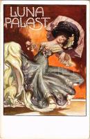 1910 Wien, Erste Internationale Jagdausstellung. Luna Palast / The First International Hunting Exposition in Vienna. Advertisement art postcard s: Germela (EK)
