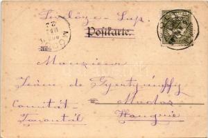 1900 Art Nouveau lady art postcard (EK)