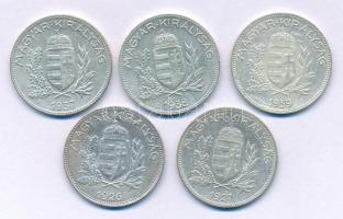 1926-1939. 1P Ag (5xklf) T:XF-VF Adamo P6