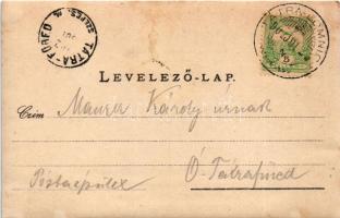 1902 Tátralomnic, Tatranská Lomnica (Magas-Tátra, Vysoké Tatry); fiú szamarakkal és szénakazallal / ...