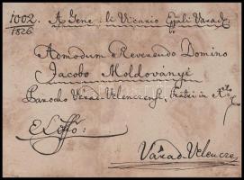 1827 Nagyvárad, Csáky Ferenc püspöki helynök (vicarius episcopalis) aláírása egy egyházi dokumentumo...