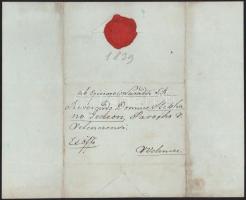 1839 Lajcsák Ferenc (1772-1843) nagyváradi püspök, cs. és kir. belső titkos tanácsos autográf aláírá...