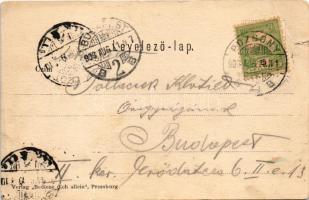 1903 Pozsony, Pressburg, Bratislava; Cs. és kir. Haditengerészet SMS Szamos monitor a Dunán. Dunaflo...