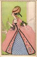 Hölgy művészlap / Lady art postcard. B.K.W.I. 489-3. s: Mitzi Marbach