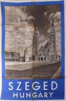 cca 1930-40 Szeged Hungary, turisztikai plakát, papír, jelzés nélkül, Pallas Bp., hajtásnyomokkal, apró sérülésekkel, 95x63 cm.