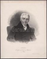 1835 Josef Kriehuber (1800-1876): Matthias Anker (1771-1843) osztrák geológus, mineralógus, a grazi Johanneum professzora portréja. Litográfia, papír, jelzett a nyomaton, kisebb lapszéli folttal, lapméret: 33,5x26,5 cm
