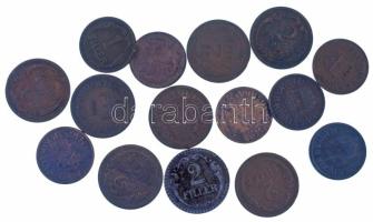 1927-1939. 1f bronz (6db) + 1926-1943. 2f Fe, bronz (9db) T:VF-F Adamo P1, P2