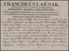 1834 Nagyvárad, Házassági engedély várad-velencei katolikus férfi (Hamza Ferenc) és helvét hitvallás...