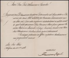 1866 Nagyvárad, Szaniszló Ferenc (1792-1869) váradi püspök aláírása egy egyházi dokumentumon