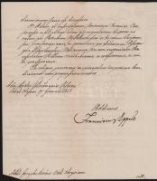 1855 Nagyvárad, Szaniszló Ferenc (1792-1869) váradi püspök aláírása egy egyházi dokumentumon, Kovács...