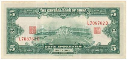Kína 1930. 5D "Central Bank of China" T:F szép papír
China 1930. 5 Dollars "Central ...