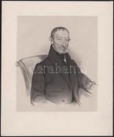 cca 1840-1850 Jelzés nélkül: Férfiportré. Litográfia, papír, lapméret: 30x25 cm