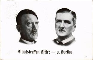 1938 Adolf Hitler és Horthy Miklós / Staatstreffen Hitler - von. Horthy. Verlag O. Struck "1938 Deutschlandreise Reichsverweser von Horthy Nürnberg" + "1938 Deutschlandreise Reichsverweser von Horthy Kiel" So. Stpl. (b)