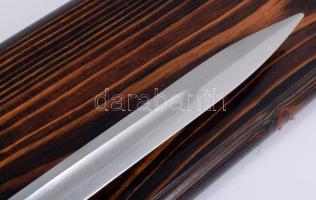 Puska szurony, dekoratív fa lapra applikálva, 46x13 cm