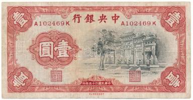 Kína 1936. 1Y "Central Bank of China" "A 102469 K" T:F
China 1936. 1 Yuan &quot...