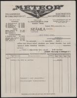 1935-1939 2 db fejléces számla: ,,Meteor" Villamossági és Csillárgyár Rt., Sárossy Gyula