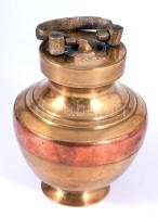 Indiai bronz tárolóedény, m: 14,5 cm