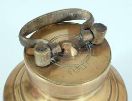 Indiai bronz tárolóedény, m: 14,5 cm