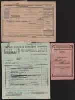 1919 Magyarországi Szociáldemokrata Párt tagsági igazolvány Szél (Széll) Sándor részére, bélyegekkel + 1939-1943 2 db könyvrendelésről szóló számla