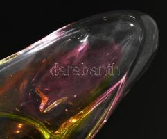 Chribska cseh multicolor színezésű asztaldísz kínáló, Terv: Josef Hospodka, minimális kopással, 35x1...