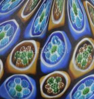Murano millefiori váza, sérüléssel, repedéssel, m: 17 cm