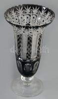 Ajkai antik kristály talpas váza, jelzés nélkül, hibátlan, m: 29 cm