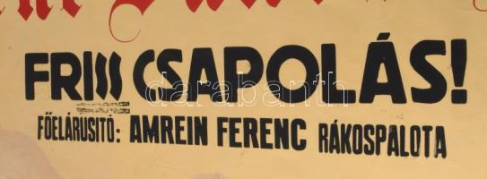cca 1920-30 Dreher Szent János-sör, friss csapolás! Főárusító: Amrein Ferenc Rákospalota, reklámplak...