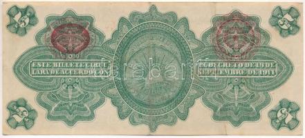 Mexikói államok / Mexikói Szövetségi Kerület 1914. 5P "Gobierno Provisional de Mexico" hel...