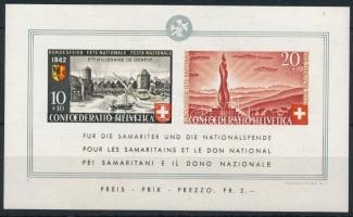 Svájc 1942 Pro Patria blokk Mi 7 (Mi EUR 100.-) (enyhe ránc / light crease)