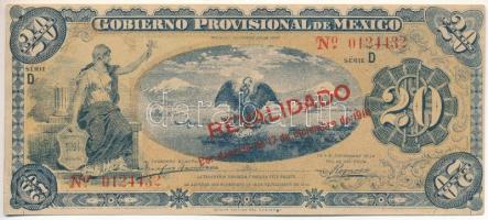 Mexikói államok / Veracruz 1914. 20P "Gobierno Provisional de Mexico" helyipénz "D 0124432" T:F, szép papír Mexican states / Veracruz 1914. 20 Pesos "Gobierno Provisional de Mexico" local money "D 0124432" C:F, fine paper Krause P#S1110