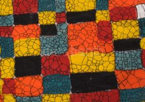 Hegyiné Lux Ágnes: Geometrikus falitál. Jelzett, kis kopással, d: 23,5 cm