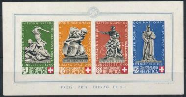 Svájc 1940 Pro Patria blokk Mi 5 (Mi EUR 400.-) ( enyhe ráncok / light creases)