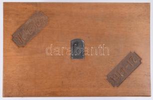 1917 Háborús emlék díszdoboz, kulcs nélkül, belefoglalva Isonzo-Armee 1915 - I. Világháborús sapkaje...