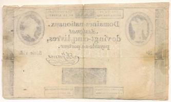 Franciaország 1791. 25L "Assignata" "168", vízjellel és szárazpecséttel T:VG rag...