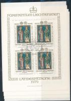 Liechtenstein 1979 Védőszentek 4 db kisív elsőnapi alkalmi bélyegzéssel (Mi EUR 240.-)